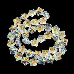 Ab カラーメッキ電気メッキ透明ガラスビーズ連売り  ヒトデ  クリアAB  16.5x16.5x11.5mm  穴：1.4mm  約40個/連  24.41''（62センチメートル）&nbsp;EGLA-G037-07A-AB01