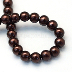 Baking Paint Pearlized Glass Pearl Round Bead Strands&nbsp;HY-Q003-10mm-40
