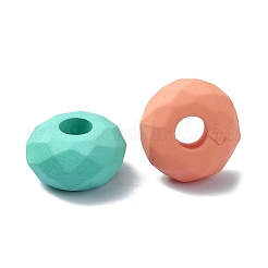 オペークアクリルヨーロピアンビーズ  大穴ビーズ  多面カット  フラットラウンド  ミックスカラー  15x8mm  穴：4.7mm&nbsp;OACR-E033-26
