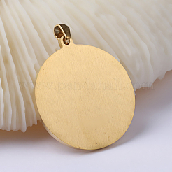 Flat Round with Tree of Life Ion Plating(IP) 304 Stainless Steel Pendants&nbsp;STAS-I040-04A