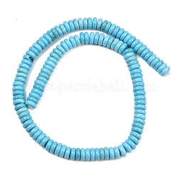 天然マグネサイトビーズ連売り  染め＆加熱  ロンデル  スムーズ  ディープスカイブルー  8x3mm  穴：0.8mm  約125個/連  15.67''（39.8センチメートル）&nbsp;G-Z143-H01-04C