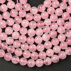ピンク色の天然マダガスカル産ローズクォーツビーズ連売り  グレードA  ラウンド  6mm  穴：0.8mm  約60~63個/連  15~16インチ&nbsp;G-D654-6mm