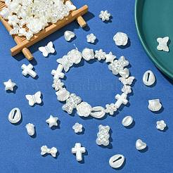 300個 15スタイル ABS模造パールビーズ  混合図形  11~16x9~15x5~8mm  穴：1.5~2.5mm  20個/スタイル&nbsp;FIND-CJ0011-14