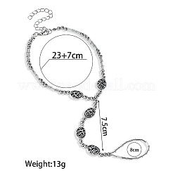 Adjustable Alloy Hollow Oval Link Chain Stretch Toe Ring Anklets for Women&nbsp;FS-WG598B5-01
