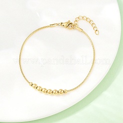 201 Steel Round Beaded Bracelets&nbsp;BJEW-D458-06G