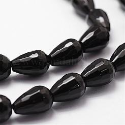 Natural Black Onyx Beads Strands&nbsp;G-P161-25-14x10mm