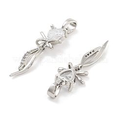 Brass with Clear Cubic Zirconia Pendants&nbsp;KK-P271-26P