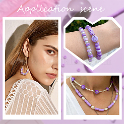 2 Strands Flat Round Handmade Polymer Clay Beads&nbsp;CLAY-SC0001-54C