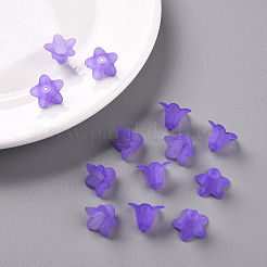 透明なアクリルビーズ  艶消し  花  パープル  17.5x12mm  穴：1.5mm  約770個/500g&nbsp;PLF018-15