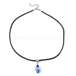 Angel Shape Alloy with Glass Pendant Necklaces&nbsp;NJEW-JN04560-03