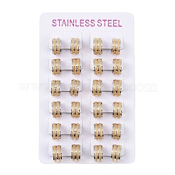 ゴールドフラッシュサンド 304 ステンレススチール フープピアス  ラウンド  ステンレス鋼色  13x7mm&nbsp;EJEW-M001-06E-P