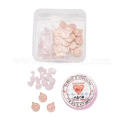 26Pcs Flat Round Initial Letter A~Z Alphabet Enamel Charms&nbsp;DIY-FS0001-60