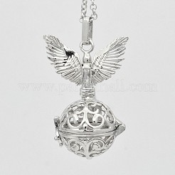 Brass Hollow Cage Pendants&nbsp;KK-D414-05-NR