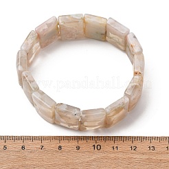 天然桜アゲートビーズのストレッチブレスレット（女性用）  長方形  内径：2.32インチ（5.9cm）&nbsp;BJEW-A168-01