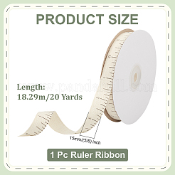 綿のリボン  服飾材料  定規リボン  ベージュ  5/8インチ（15mm）&nbsp;SRIB-WH0012-10