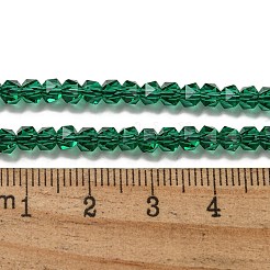 電気メッキガラスビーズセット  パール光沢メッキ  多面カット  スター  ダークシーグリーン  3x4x4mm  穴：1mm  約98個/連  12.60''（32センチメートル）&nbsp;GLAA-Q105-02-03