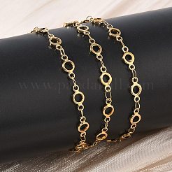 304ステンレススチールリングリンクチェーンネックレス  イオンプレーティング（ip）  ゴールドカラー  17.80インチ（45.2cm）&nbsp;SA-CBA2696-02G