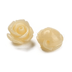 合成サンゴ刻まれたビーズ  染め  花  モカシン  11.5x11.5x8.5mm  穴：1.2mm&nbsp;CORA-H003-01A-06