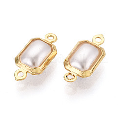 Brass ABS Imitation Pearl Connector Charms&nbsp;KK-N286-02C-G