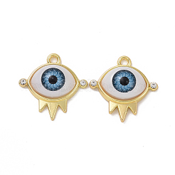 ラックメッキ合金ラインストーンパンツ  アクリルと  目のチャーム  ライトスカイブルー  20x20x6mm  穴：2mm&nbsp;PALLOY-O109-15LG