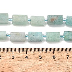 天然石アマゾナイトビーズ連売り  多面カット  コラム  シードビーズで  9.5~13x4.5~8x4~7.5mm  穴：0.8~1mm  約28~34個/連  15.35~15.94''（39~40.5センチメートル）&nbsp;G-C270-K17
