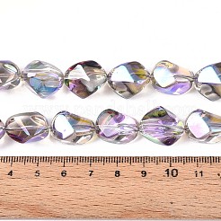 Electroplate Transparent Glass Beads Strands&nbsp;EGLA-N017-02F
