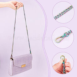 Zine Alloy Curb Chain Bag Handles&nbsp;FIND-WH0126-33A-M
