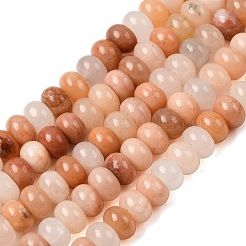 天然石ピンクアベンチュリンビーズ連売り  ロンデル  8.5x5.5mm  穴：1mm  約73個/連  15.35''（39センチメートル）&nbsp;G-A280-A32-02