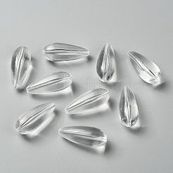 透明なアクリルビーズ  ティアドロップ  透明  37x15mm  穴：2mm&nbsp;X-PL6315Y