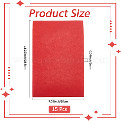 フェルト不織布15枚  DIYクラフト用品  長方形  レッド  285x180x1mm&nbsp;DIY-SP0003-93O