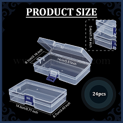 1 Grid Transparent PP Plastic Bead Containers with Hinged Lids&nbsp;CON-WH0112-021A