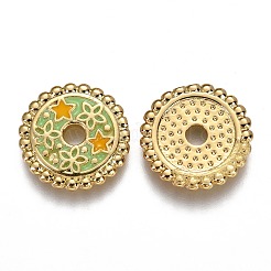 Brass Enamel Beads&nbsp;KK-B023-02G-B