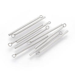 変色しにくい202ステンレススチールペンダント  バー  ステンレス鋼色  33x1.5mm  穴：1.5mm&nbsp;STAS-F186-03P-1.5x30mm