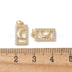 Brass Micro Pave Clear Cubic Zirconia Pendants&nbsp;KK-Q031-32G-01