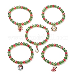Christmas Theme Glass Beads Stretch Bracelets&nbsp;BJEW-JB11258