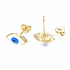 Oval with Evil Eye Stud Earrings&nbsp;EJEW-N011-47