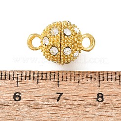 ループ付き合金ラインストーンマグネットクラスプ  オーバル  ゴールドカラー  16x10mm  穴：1.5mm&nbsp;RB-H116-2-G