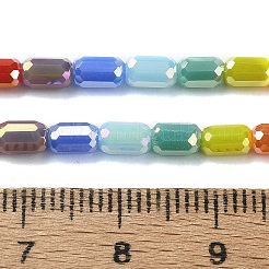 電気メッキガラスビーズセット  多面カット  コラム  ミックスカラー  5.5x3.5mm  穴：1mm  約35個/連  7.56インチ（19.2cm）&nbsp;EGLA-C004-11
