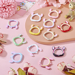 12Pcs Baking Paint Alloy Spring Gate Rings&nbsp;FIND-TA0008-99