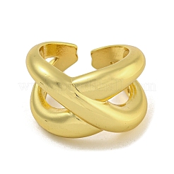 女性用真鍮カフリング  カドミウムフリー＆鉛フリー  18KGP本金メッキ  内径：17mm&nbsp;RJEW-E294-03G-01