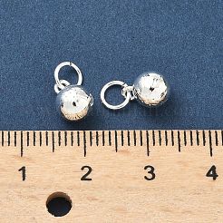 真鍮製チャーム  長持ちメッキ  鉛フリー＆カドミウムフリー  ラックめっき  丸カン付き  925銀メッキ  バスケットボール  8.3x6mm  穴：3.6mm&nbsp;KK-H532-40A-S