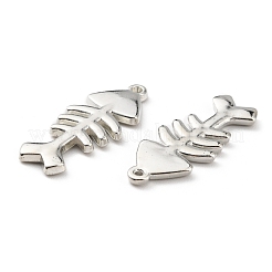 CCBプラスチックペンダント  魚の骨のチャーム  プラチナ  35x14.5x2.5mm  穴：1.6mm&nbsp;CCB-D005-03P