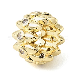 Brass Micro Pave Cubic Zirconia Beads&nbsp;CU-CBA389D-01G-05
