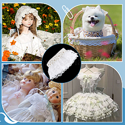 Polyester Lace Ribbon&nbsp;OCOR-WH0111-178B