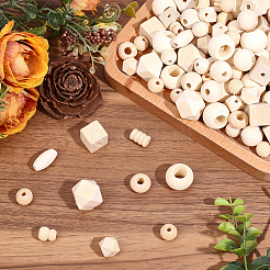 350Pcs 11 Styles Natural Wood Beads&nbsp;WOOD-PA0001-43
