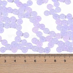 透明な色のガラスシードビーズ  ドーナツ  ライラック  6.5x3mm  穴：1.8mm  約30個/10g&nbsp;X1-SEED-P008-01B-05