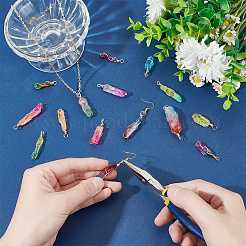 16Pcs Natural Dyed Quartz Bead Pointed Pendants&nbsp;FIND-AR0004-24