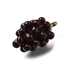 Grape Brass Acrylic Pendants&nbsp;OACR-R006-05G-04
