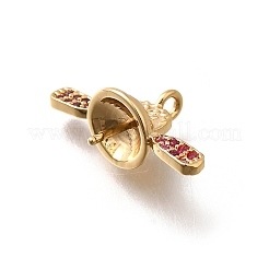 Brass Micro Pave Cubic Zirconia Cup Peg Bails&nbsp;KK-K378-51G