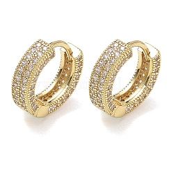 Brass Micro Pave Cubic Zirconia Hoop Earrings for Women&nbsp;EJEW-A167-19G-02